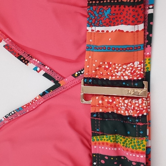 Anne Cole Marilyn Halter Neck Top and Shirred Band Hipster Sand Stripe‎ XS - Picture 7 of 16